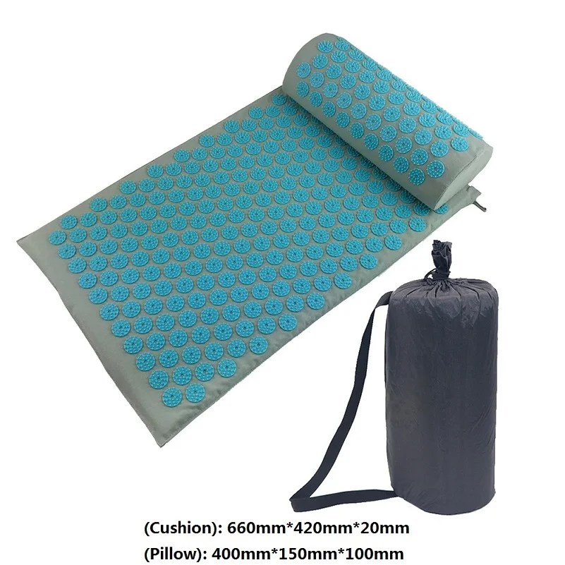 B with Pillow bag Коврики для йоги, массажные подушки, Акупрессура, облегчающие боль в спине, шип, массажный коврик для начинающих, экологичный, для фитнеса, гимнастики, коврики - Color: B with Pillow bag
