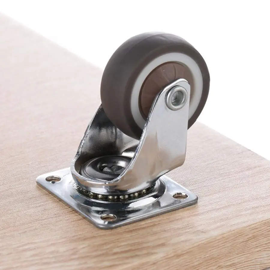 

4Pcs/set 1.25 Inch Swivel Casters Chrome Plated TPR Roller Wheel for Trolley Furniture