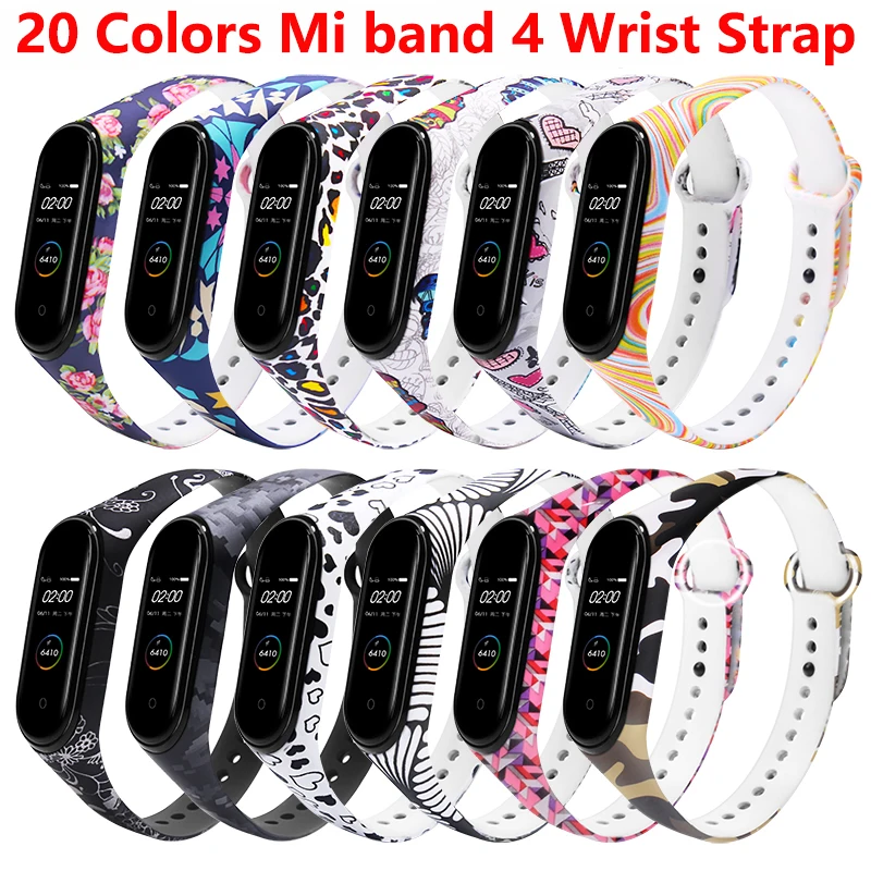 Браслет mi band 4 для xiaomi mi Band 4 ремешок силиконовый ремешок с разноцветными цветами аксессуары для xiaomi mi band 4 ремешок