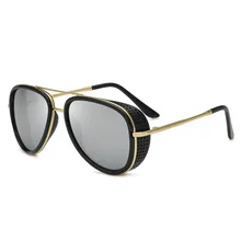 Металлические круглые стимпанк Солнцезащитные очки для мужчин и женщин, модные очки, фирменный дизайн, ретро оправа, Винтажные Солнцезащитные очки, высокое качество