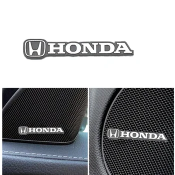 

4pcs speaker aluminum 3D sticker trumpet sound letter stickers For Honda Mugen Civic City Accord Odyssey Spirior CRV Car Wash
