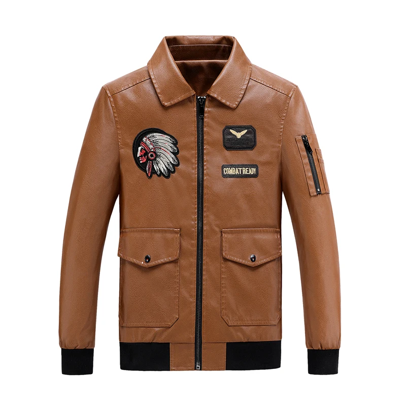Plus Size 6XL,7XL,8XL,9XL Winter Leather Jacket Men's Solid Color Stand Collar Slim Casual Outerweart Men's PU Leather Coats