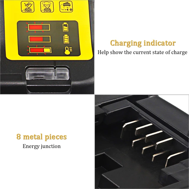 Rapid Fast Li-Ion Battery Charger Compatible with Dewalt DCB112