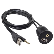 Комбинированный Usb 2,0 и 3,5 мм Aux кабель-удлинитель с водонепроницаемым креплением 100 см