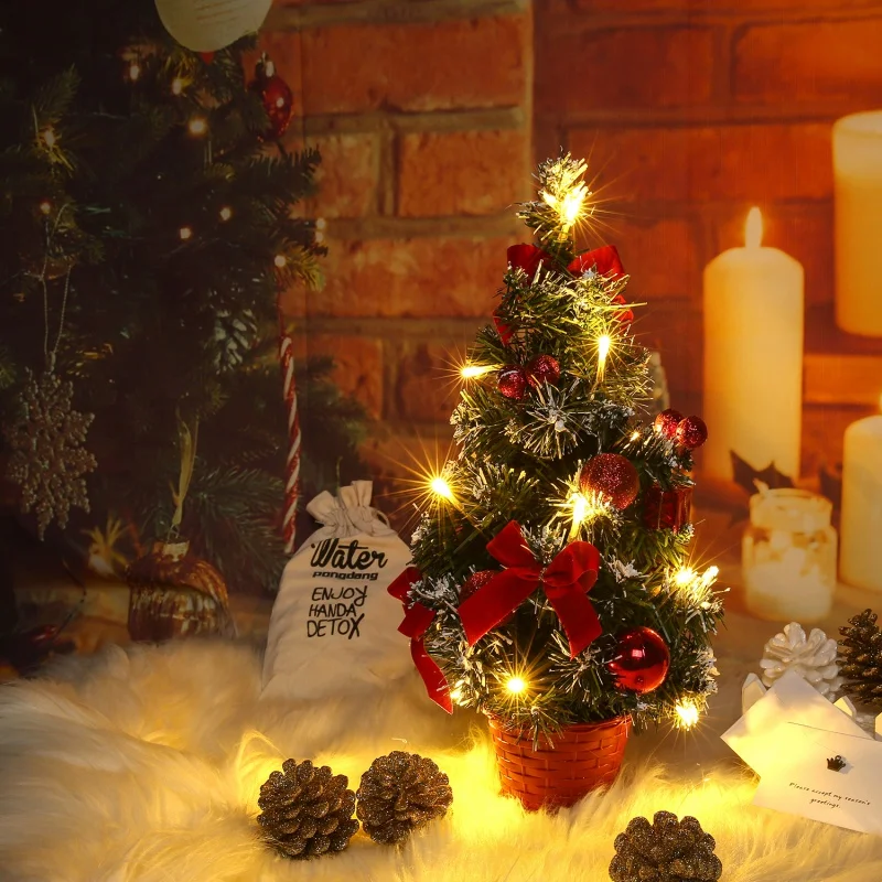  New Table LED Christmas Tree Xmas Nightlight Decoration Light Pine Tree Mini Christmas Tree Christm
