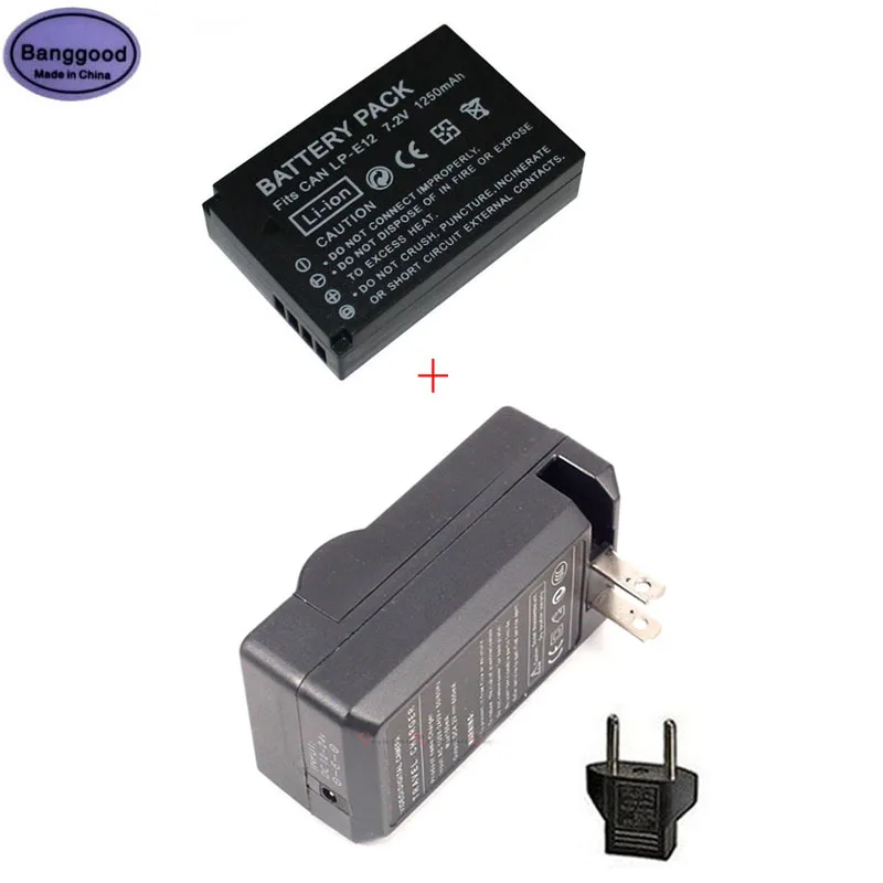 7 2 V 1250 мА/ч LP-E12 LPE12 Камера Батарея + AC Зарядное устройство для цифровой