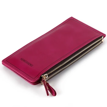 

Women's Long Purse Slim Fashion PU Leather Men's Wallet Multifunction Zipper Phone Credit Card Holder Bag