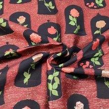 140 см ширина цветочный принт полиэфирная жаккардовая ткань для женщин весна осень платье юбка костюм пальто Sewing-BF103