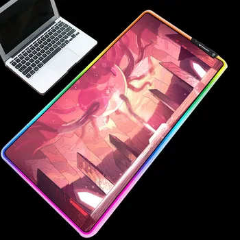 

Yuzuoan anime game scene pink mouse pad LED edge light backlit girl heart table mat home computer pc