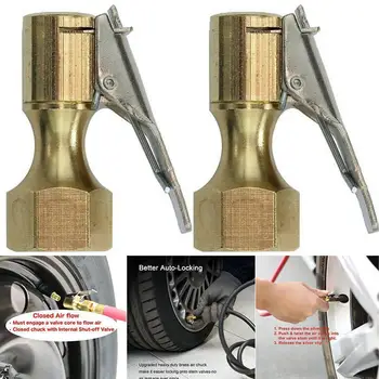

Opened Type Flow Straight Lock-On Air Chuck with Clip For Tire Tire Car Connector Inflator Copper Clip-on Stem Valve Tool M9Y3