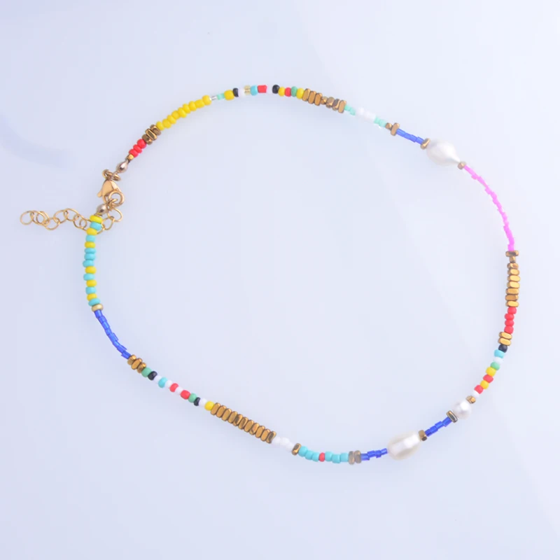 Boho богемные Индивидуальные персонализированные DIY буквы начальные бусы с алфавитом ожерелье для женщин натуральный пресноводный жемчуг ожерелье ювелирные изделия