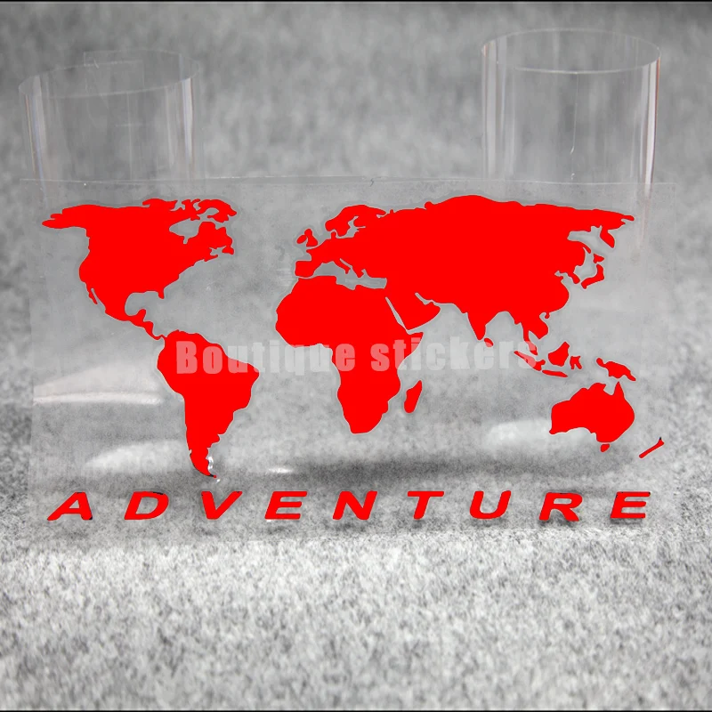 World Map Die-cut Decals Camping Adventure Stickers Body Stickers Waterproof Reflective Stickers Field Adventure RV Stickers