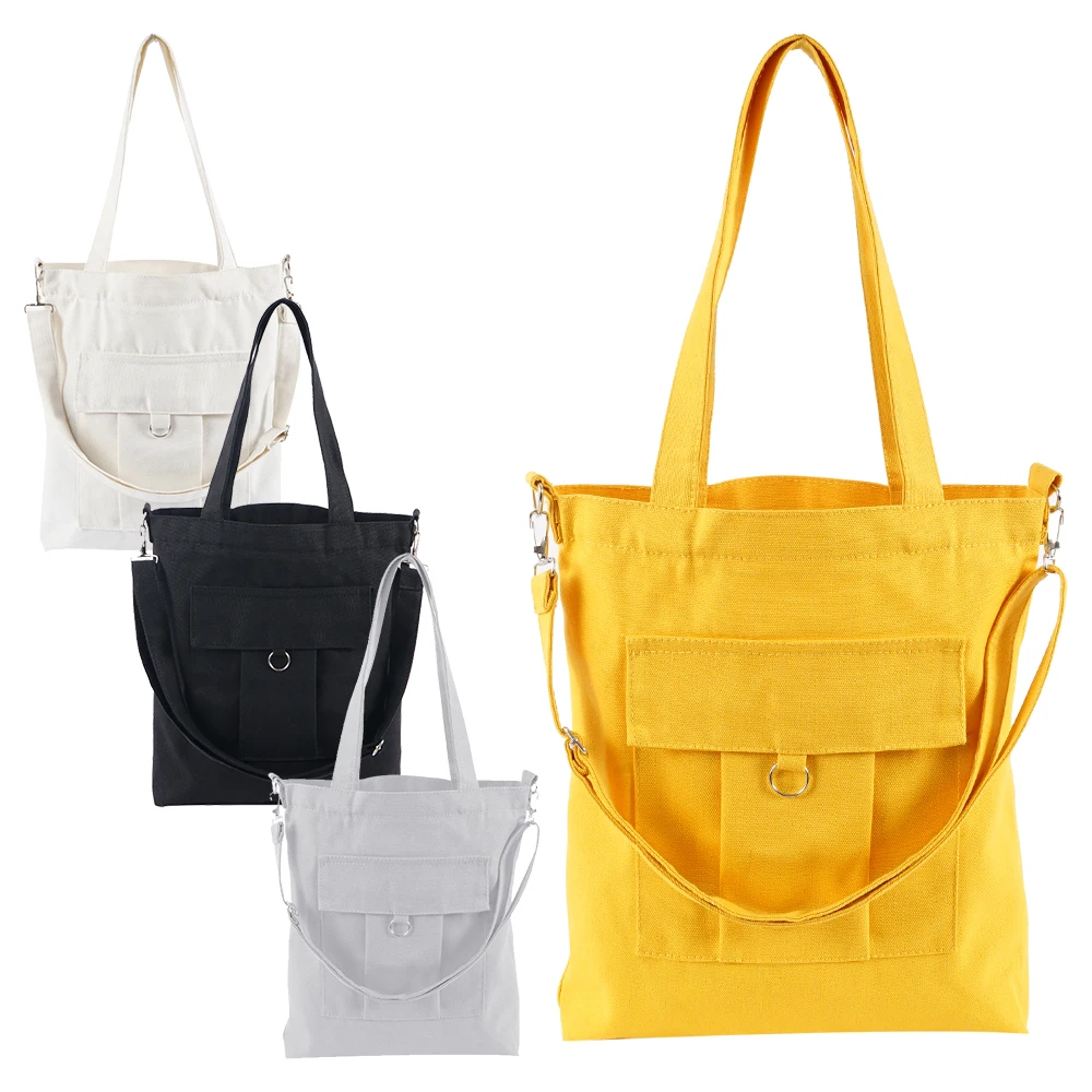 Модные хлопковые продуктовые вместительные сумки для покупок модная холщовая однотонная перерабатываемая Сумка Простой дизайн здоровая