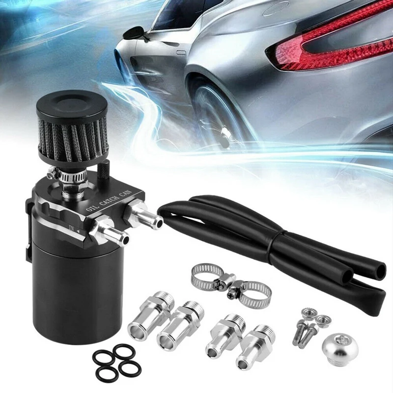 300ML Oil Catch Reservoir Breather Can Tank +Filter Kit Aluminum Engine Waste Gas Recovery Pot | Автомобили и мотоциклы