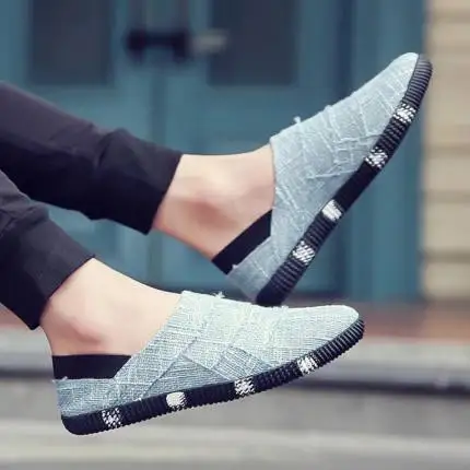 

Spring linen canvas shoes men's Korean casual shoes men's one legged slacker shoes trend cloth shoes breathable board shoes