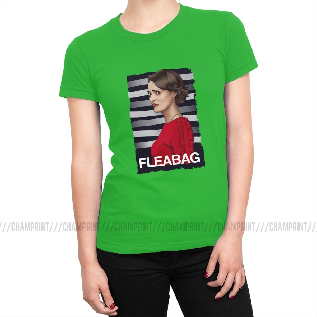 Fleabag, футболки для ТВ-шоу, женская футболка Phoebe Waller Bridge, футболка Grunge Rock, топы, базовая Хлопковая женская одежда размера плюс - Цвет: Зеленый