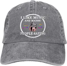 

I Like Music and Maybe People Saying Sports Denim Cap Adjustable Unisex Plain Baseball Cowboy Snapback Hat