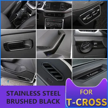 

Brushed Black Style For Volkswagen T-CROSS 2019 Whole Interior Accessoires Stainless Steel Decoration Cover Trim