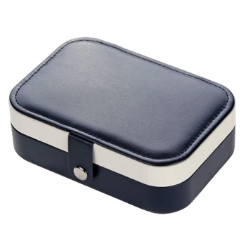 

Fashion PU Leather Earrings Storage Casket Jewelry Box Portable Detachable Jewelry Organizer