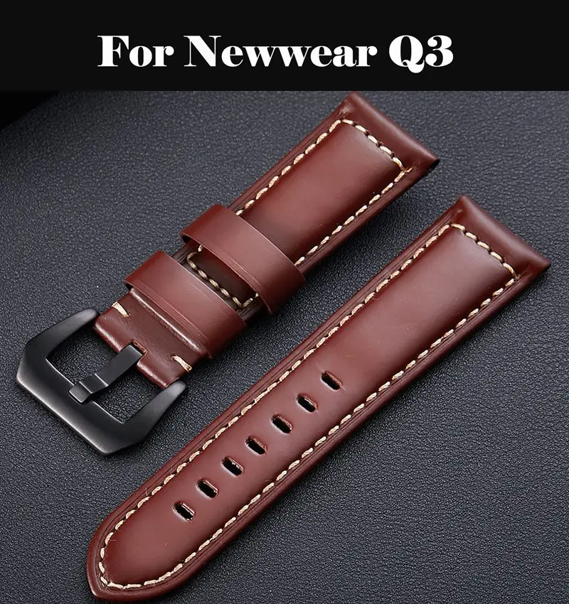 

Mens Strap Watch Band 18mm 19mm 20mm 21mm 22mm 24mm Genuine Leather Strap For Watch Strap Replacements For Newwear Q3