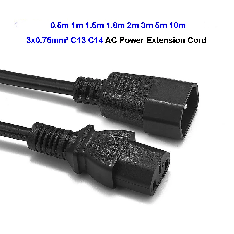 ЕС Европейский AC Мощность шнур Евро IEC C13 Мощность удлинитель 1,2 м 18AWG для ПК Dell монитора компьютера 3D-принтеры samsung ТВ