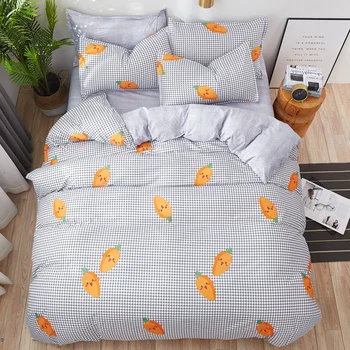 

Cartoon Carrot Duvet Cover Flat Sheet Pillow Cases 2/pcs 3PCS/4PCS Single/Double Bed-Christmas Gift