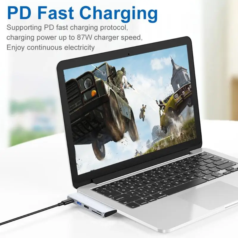 Портативный 5 в 1 Алюминий сплава USB C концентратор Тип с разъемами типа C и USB3.0/USB2.0/PD/TF слот для карт памяти для устройства чтения sd-карт для WIN 7/8/10 Тетрадь