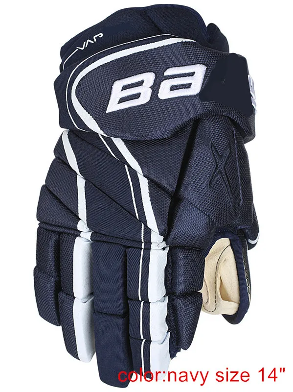 size 14-Navy Хоккейные перчатки Vpor 1X Floorball Lite PRO style Senior Eishockey Hokej ijshockey роликовые хоккейные палки защитные перчатки - Цвет: size 14-Navy