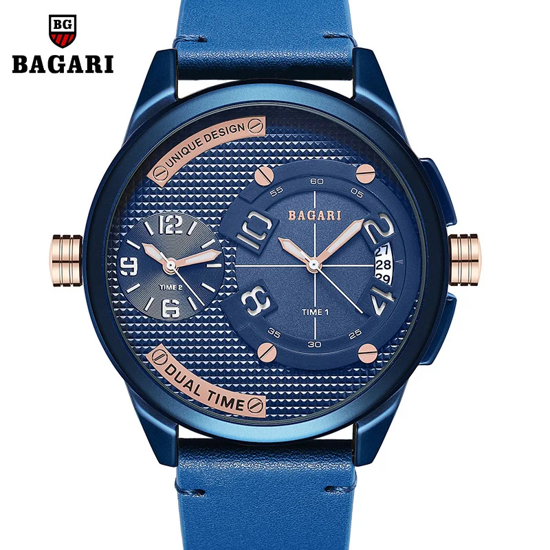 

Table-Style Table Wristwatch Men's Double Inserts Multi-functional Watrproof Watch