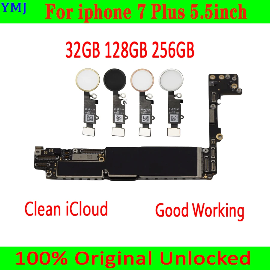32 Гб 128 ГБ 256 для iphone 7 Plus материнская плата с/без Touch ID Free iCloud P Материнская 100%