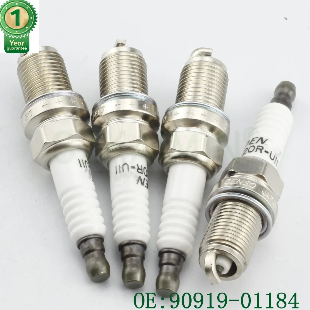 set 4X Denso 90919-01184 Spark Plug For Toyota Yaris Rav4 Camry Mark2 Mr2 K20R-U11