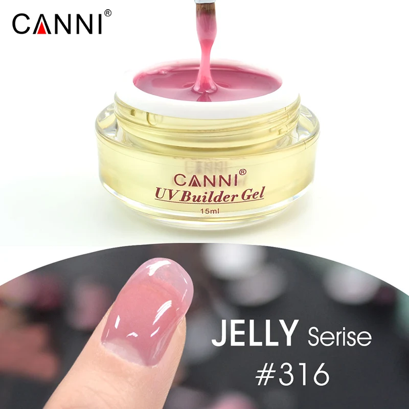  CANNI Wholesale cover pink camouflage jelly nail extension UV Builder Gel Transparent Clear Nude co