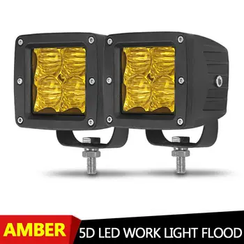 

Set LED Work Light Accessories Truck Flood Waterproof Replacement Parts UTV Amber 3000K
