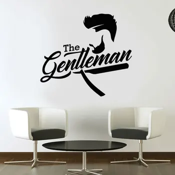 

Haircut Shaves Gentleman Barber Shop Wall Sticker Vinyl Home Decor Interior Window Decals Removable Mural Barbershop Sign 4119