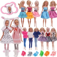 Bichinhos de pelúcia multicoloridos, roupas de pelúcia fashion para vestidos de noite, sapatos de bonecas bonecas fofas para barbie, 1/6 bjd, acessórios de bonecas