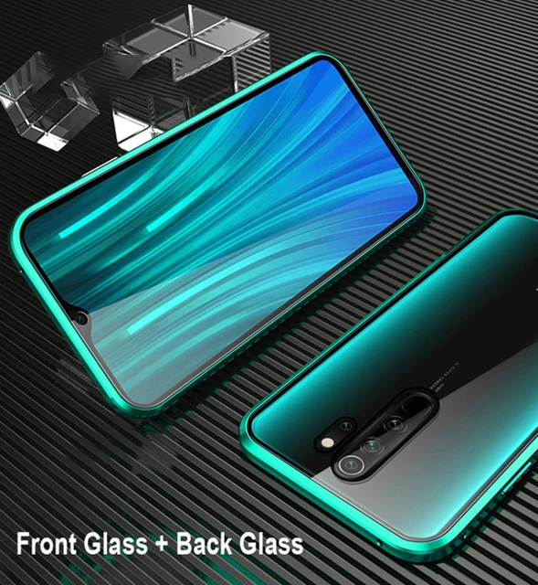 Для Xiaomi Redmi Note 8T чехол 360 магнитный двухсторонний чехол из закаленного стекла с металлической рамкой для Redmi 8 8A Note 8 Pro Чехол - Цвет: Green