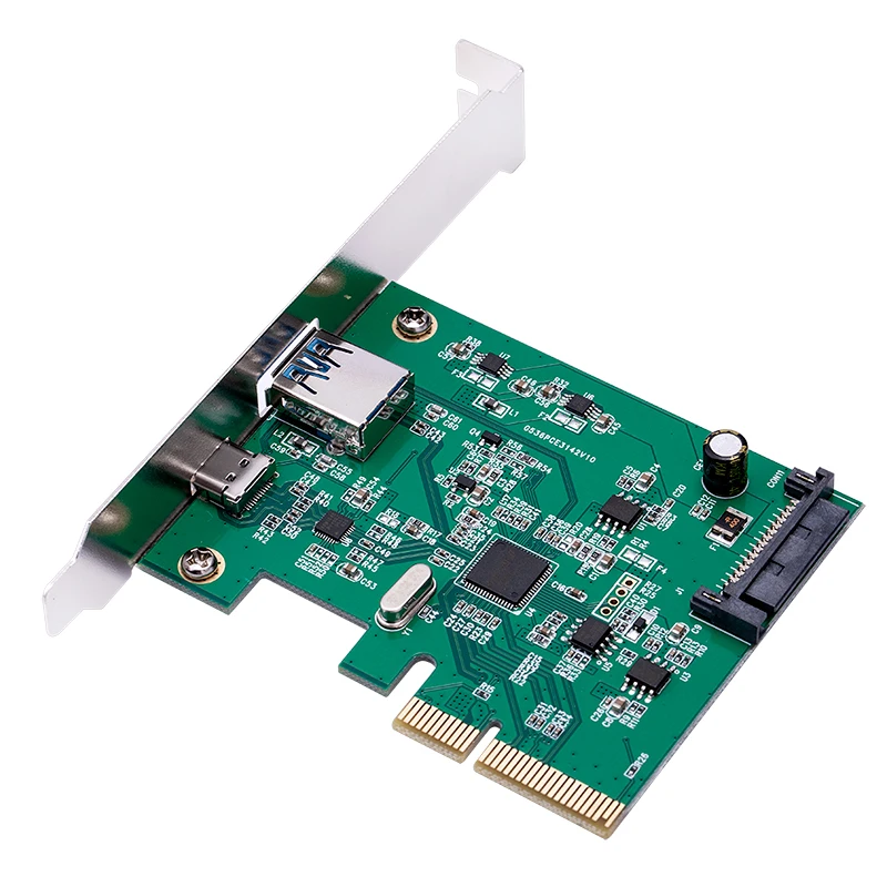 PCIE USB адаптер PCI-E USB 3,1 Gen 2 type-A+ type-c PCI Express хост-контроллер карта рейзер адаптер 10 Гбит/с ASM3142 чипы для ПК