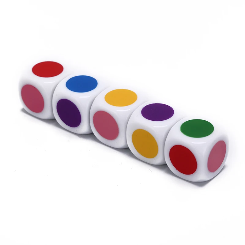 

High Quality 5pcs Acrylic Kids Board Game Six Sided white Color Family Party Funny Table Dices Games Educational Toys