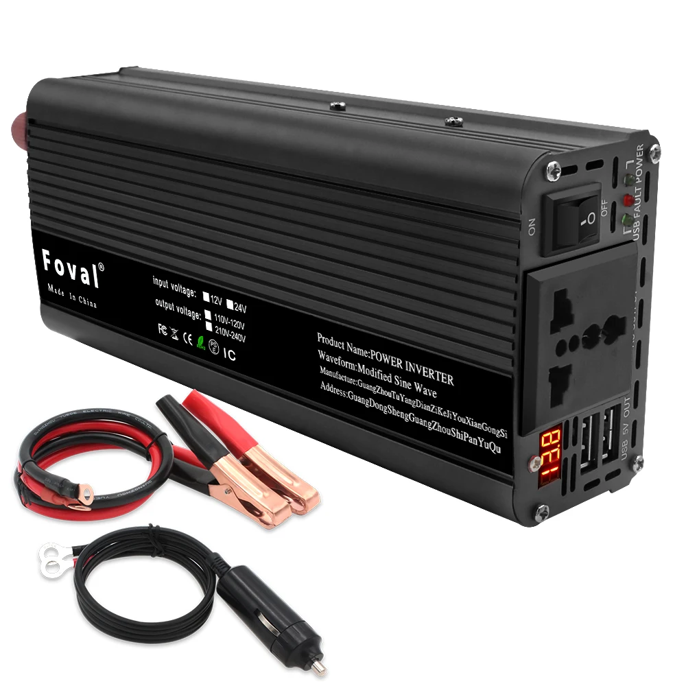 6000 Вт USB зарядный инвертор DC12V/24 В к AC 220 светодиодный портативный адаптер