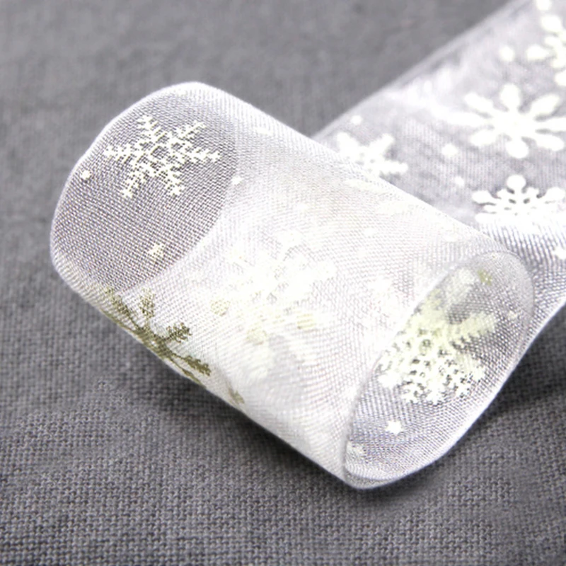 23M/Roll 4CM White Red Snow Shape Lace Organza Ribbons For DIY Craft Sew On Clothes Christmas Gift Wrapping | Дом и сад