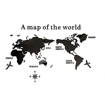 

Stereoscopic Glass Fiber Wall Tattoos Wall Sticker Map Living Room Can Be Removed Family Sturdy Waterproof Acrylic Decoration