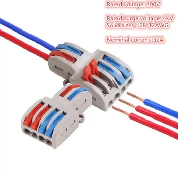 

50PCS Wire Connector 2 In 4/6 Out SPL-42/62 Wire Splitter Terminal Compact Wiring Cable Connector Push-in Conductor