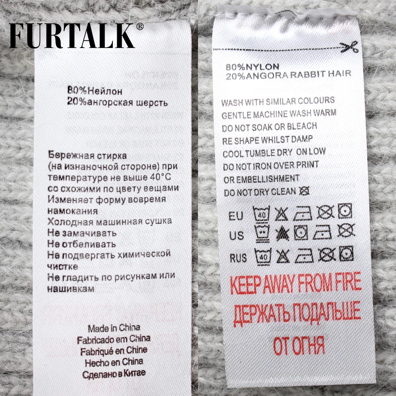 FURTALK, зимние шапки из кроличьего меха для женщин, Шапка-бини, теплая шапка из искусственного меха с помпонами, вязаная шапка из ангорской кроличьей шерсти Skullies для женщин