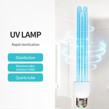 

E27 UVC Ultraviolet UV Light Tube Bulb 15W Disinfection Lamp Ozone Sterilization Mites Lights Germicidal Lamp Bulb