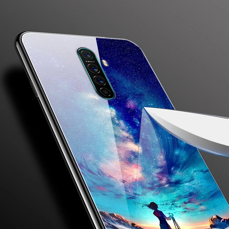 Для OPPO Realme X2 Pro Чехол из закаленного стекла чехол жесткая задняя крышка для телефона для OPPO Realme X2 Pro TPU бампер чехол s для RealmeX2 Pro