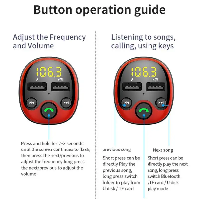 BT21-B автомобильный Bluetooth fm-передатчик Handsfree MP3-плеер двойной USB зарядное устройство Универсальный Автомобильный Электронный