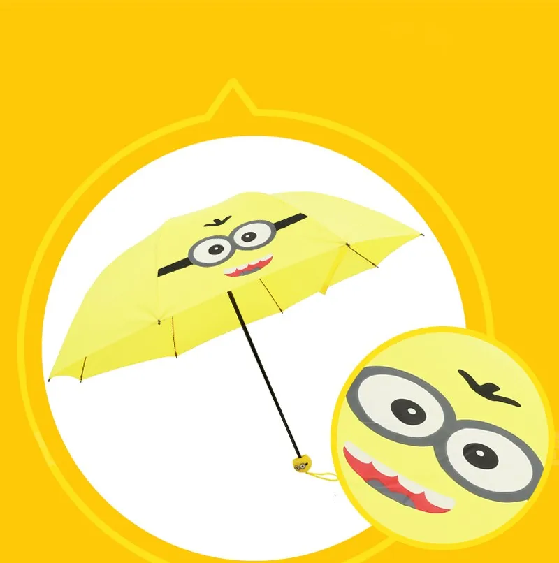 Creative Cute Cartoon Bear Rabbit Totoro Villain Children Umbrella 3 Folding Pongee Windproof Rain Umbrella For Kids7