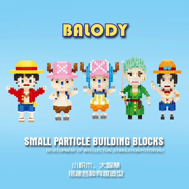 DIY Building Blocks Model Cartoon Anime Series Game Baby Toys Luffy Chopper Zoro Ace Arrangement Educational Toys Birthday Gifts