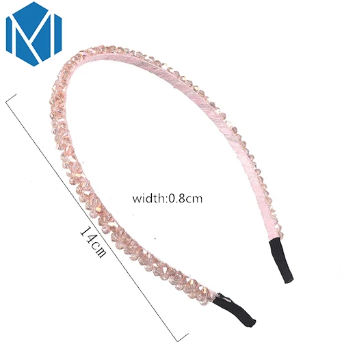 32-Pink М мизм девушки блестящие роскошные стразы лента для волос высокое качество алмаз обруч для волос аксессуары для женщин Кристалл повязки на голову украшения - Цвет: 32-Pink