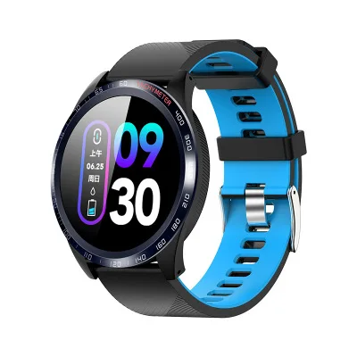 Color screen smart bluetooth bracelet heart rate blood pressure sleep IP67 waterproof watch fitness running walking tracker hear - Цвет: Blue